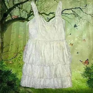 Vintage Guess Coquette White Lace Mini Dress